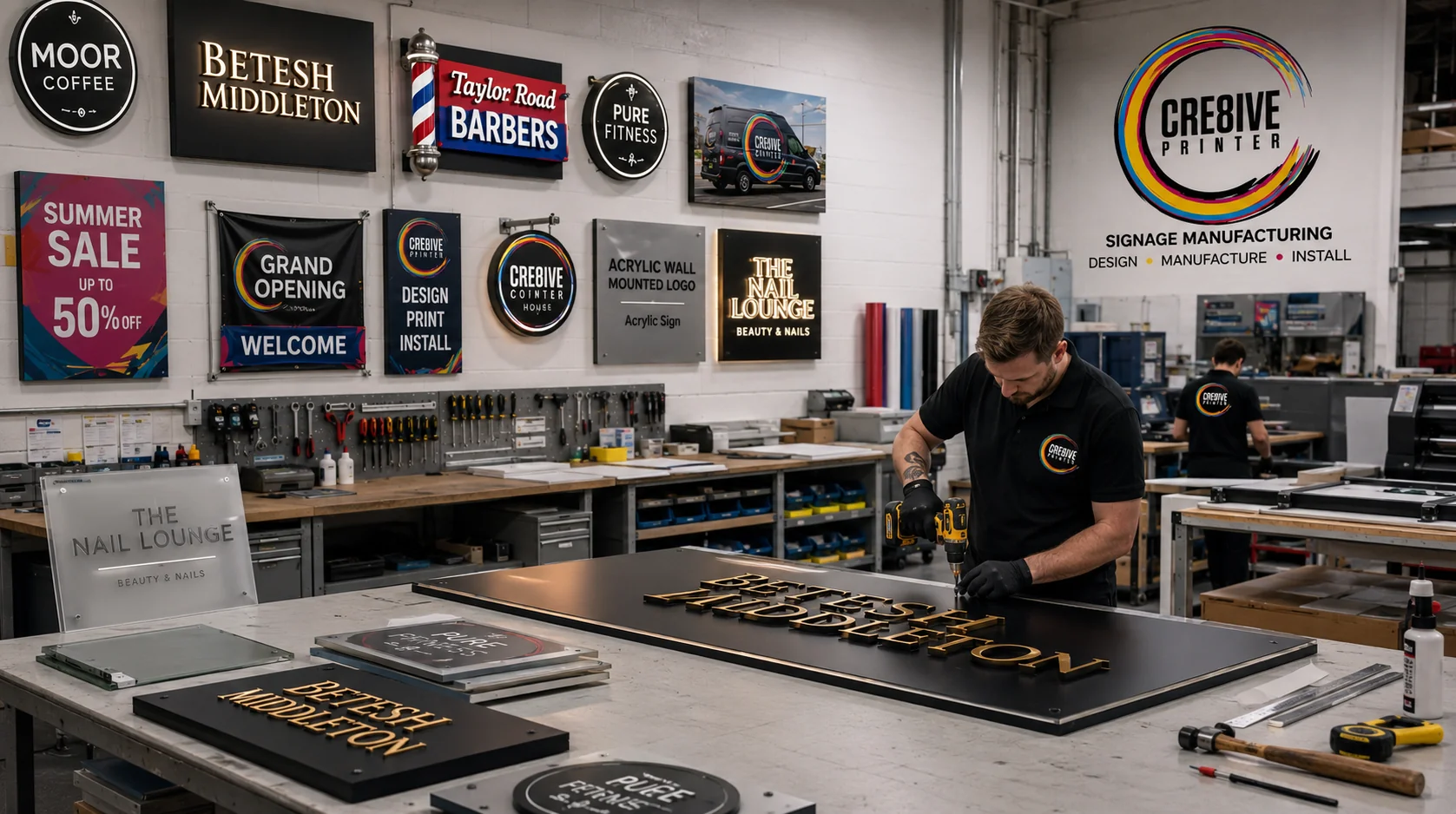 Cre8ive Printer workshop producing professional signage and large-format print